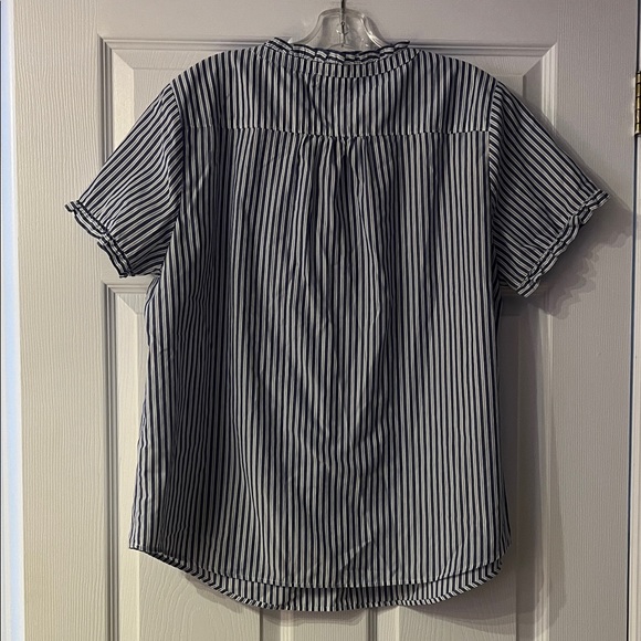 Van Heusen Navy and White Striped Blouse - Picture 3 of 4